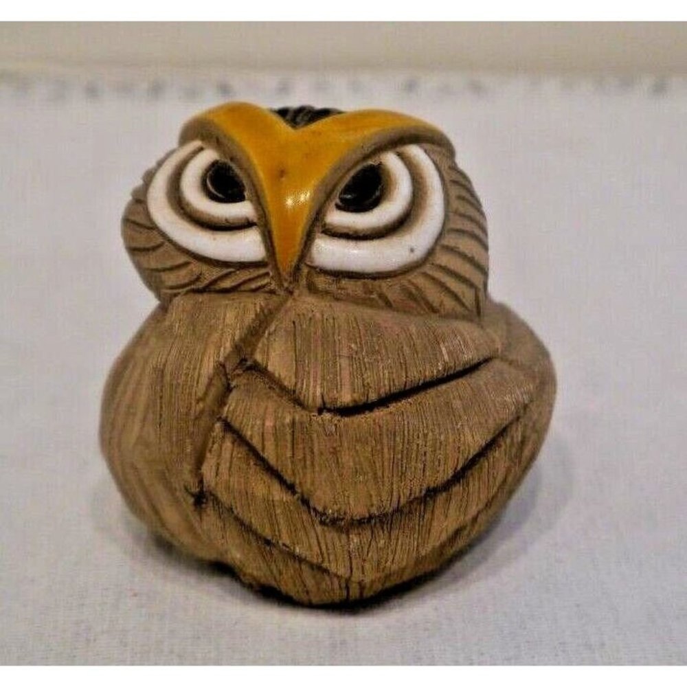 Artesania Rinconada Owl Wise Old  Made In Uruguay -#95 3”T Vintage Retired